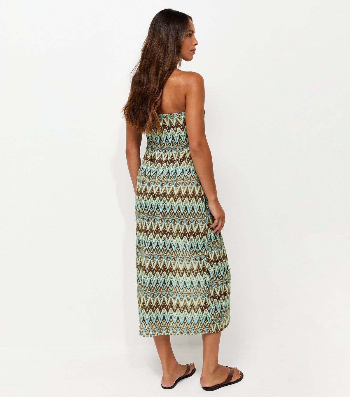 New Look Women's Blue Zig Zag Crochet Knit Beach Top New Look - 4