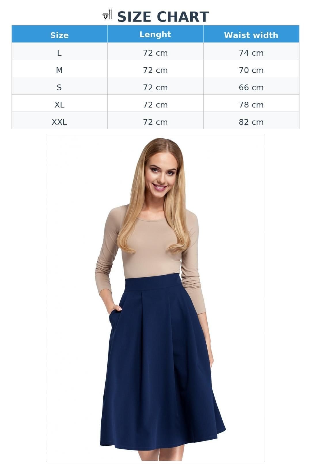 Love Lace Love Lace Women's Slight Flared Knee Length Skirt with Pockets in Blue - 4