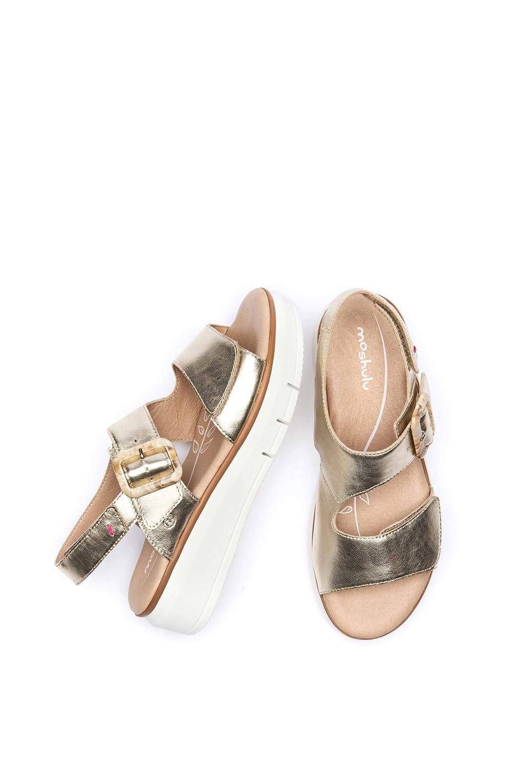 Moshulu Moshulu Women's 'Perran' Platform 3 strap sandals in Metallic Gold - 2