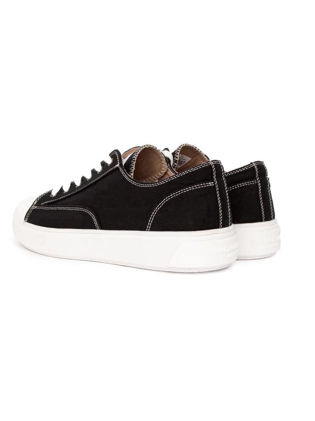 Duck&Cover Duck&Cover Nesta Men's Chunky Canvas Sneakers - Rubber Toe Cap & Contrast Stitching Streetwear Shoes in Black - 2