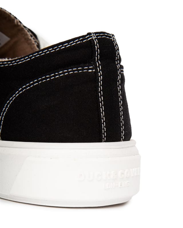 Duck&Cover Duck&Cover Nesta Men's Chunky Canvas Sneakers - Rubber Toe Cap & Contrast Stitching Streetwear Shoes in Black - 3