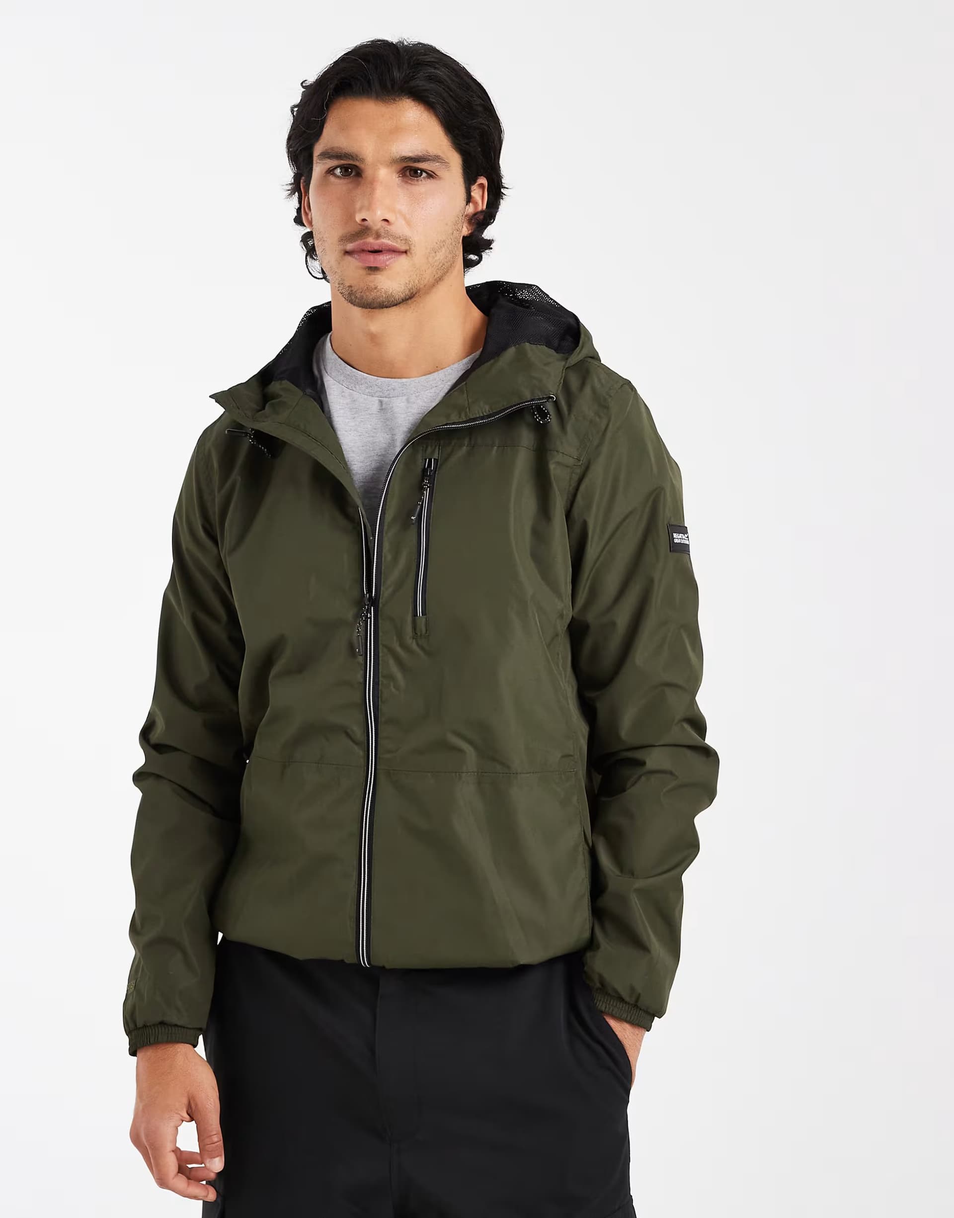 ASOS Regatta Shorebay jacket waterproof shell jacket in dark khaki black