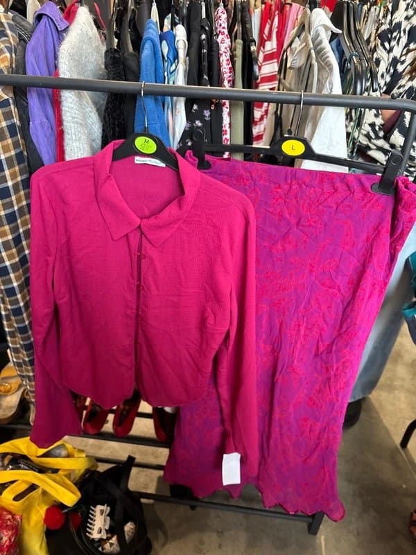 Bershka Pink / purple shirt and skirt bundle