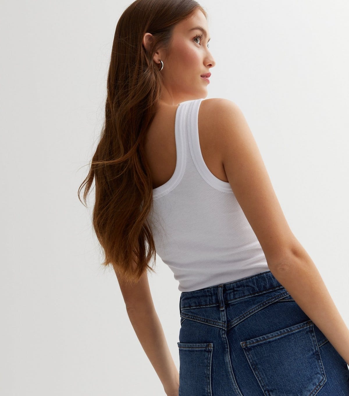 New Look Women's White Ribbed Scoop Neck Bodysuit New Look - 4