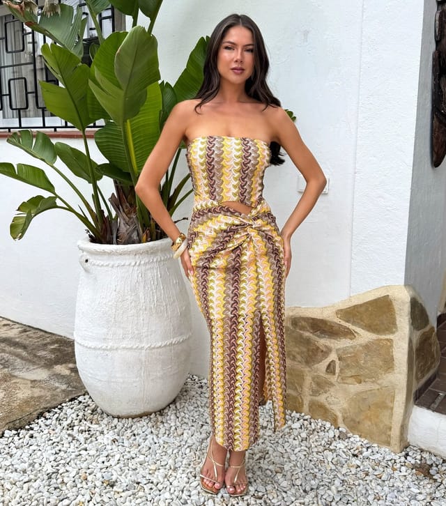 AX Paris Women's Multicolour Bandeau Cut Out Midi Dress AX Paris New Look - 2
