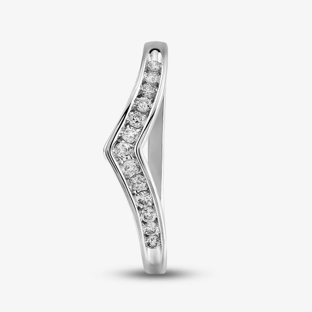 T.H.Baker T.H.Baker Women's 9ct White Gold 0.20ct Diamond Channel Set Half Eternity Ring in Silver - 4