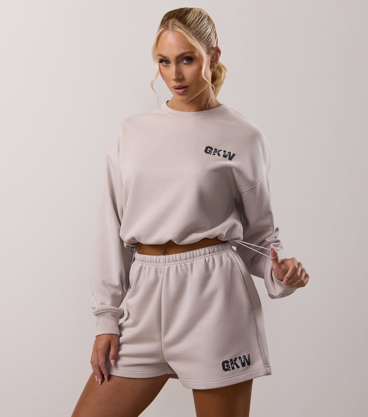 Gym King Women's Stone Revive Cropped Sweatshirt Gym King New Look - 4