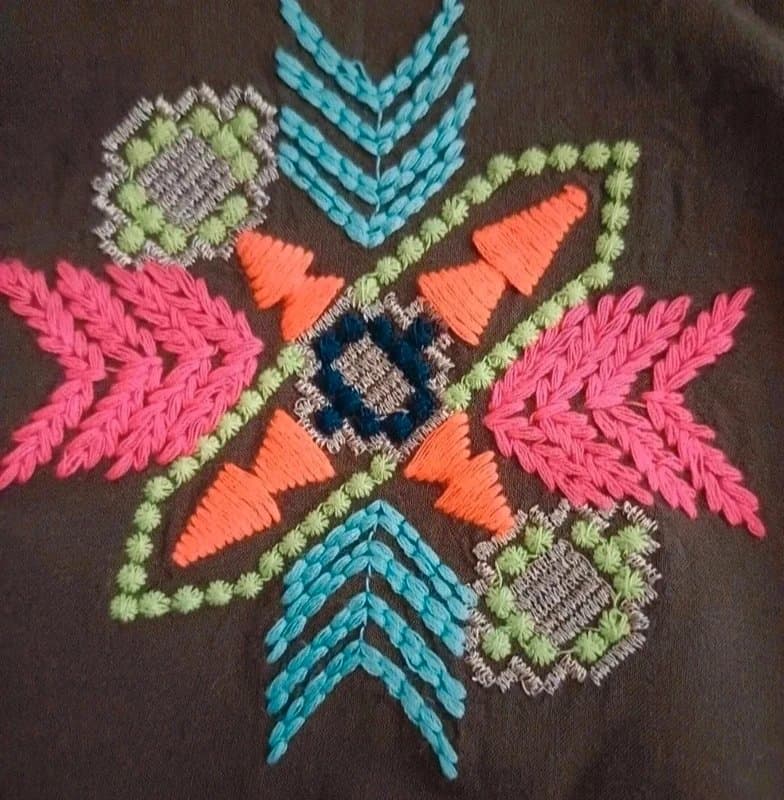 Boden Boden Khaki Embroidered Long-Sleeved Top- size 16