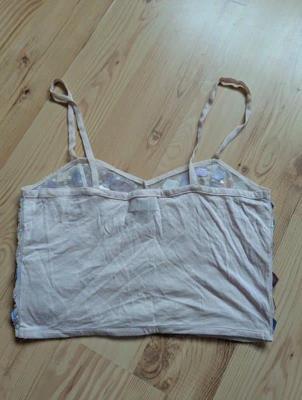 Topshop Topshop vintage nude peach sequin gem beaded embellished crop top swift festival party holiday