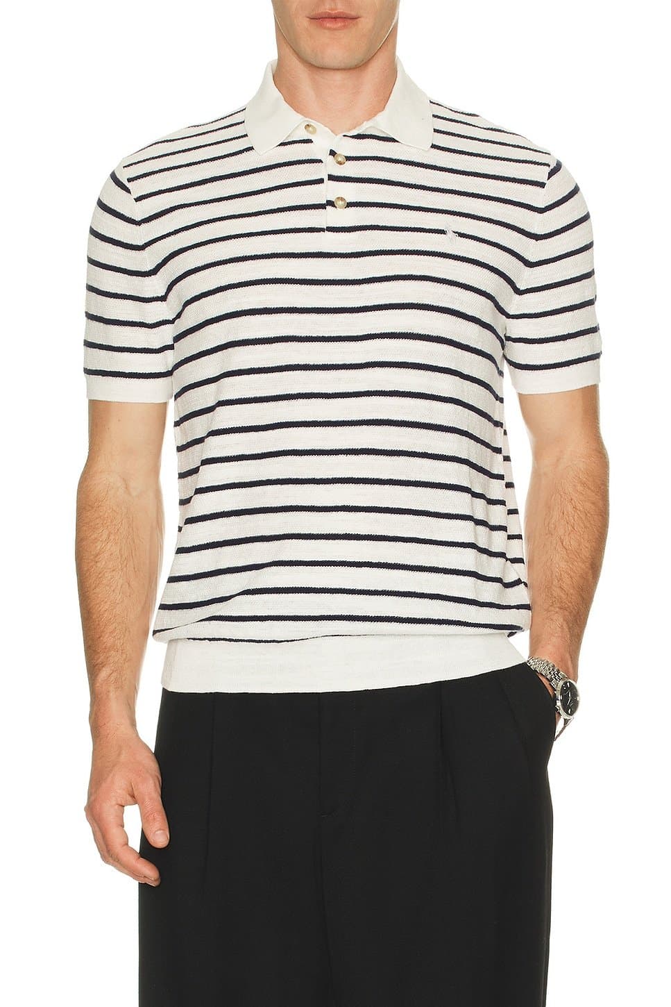 revolve Short Sleeve Cotton Blend Polo Sweater