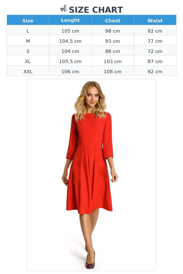 Love Lace Love Lace Women's Waist Cinching 3/4 Sleeve Daydress in Red - 3