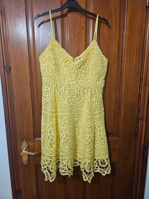 New Look Yellow crochet/lace dress