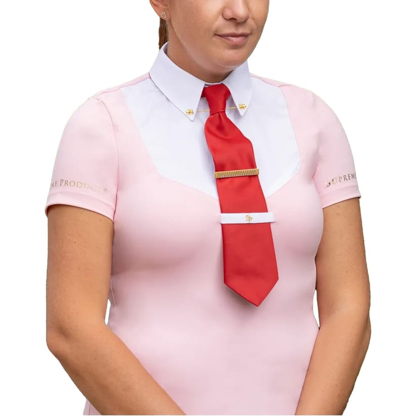 Supreme Products Supreme Products Women's Champion Show Rider Button Short-Sleeved Competition Shirt in Pink - 1