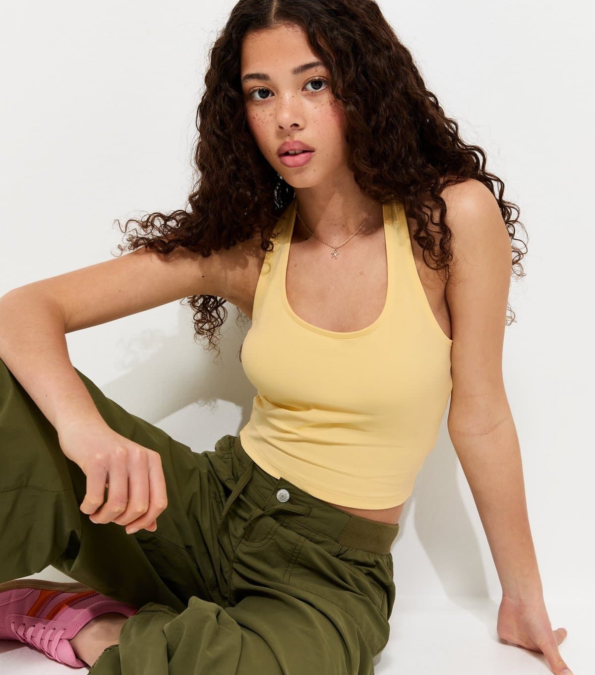 New Look Girls' Light Yellow Jersey Halter Top New Look