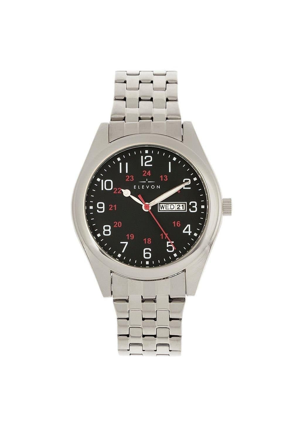 Elevon Elevon Men's Gann Bracelet Watch with Day & Date in Silver