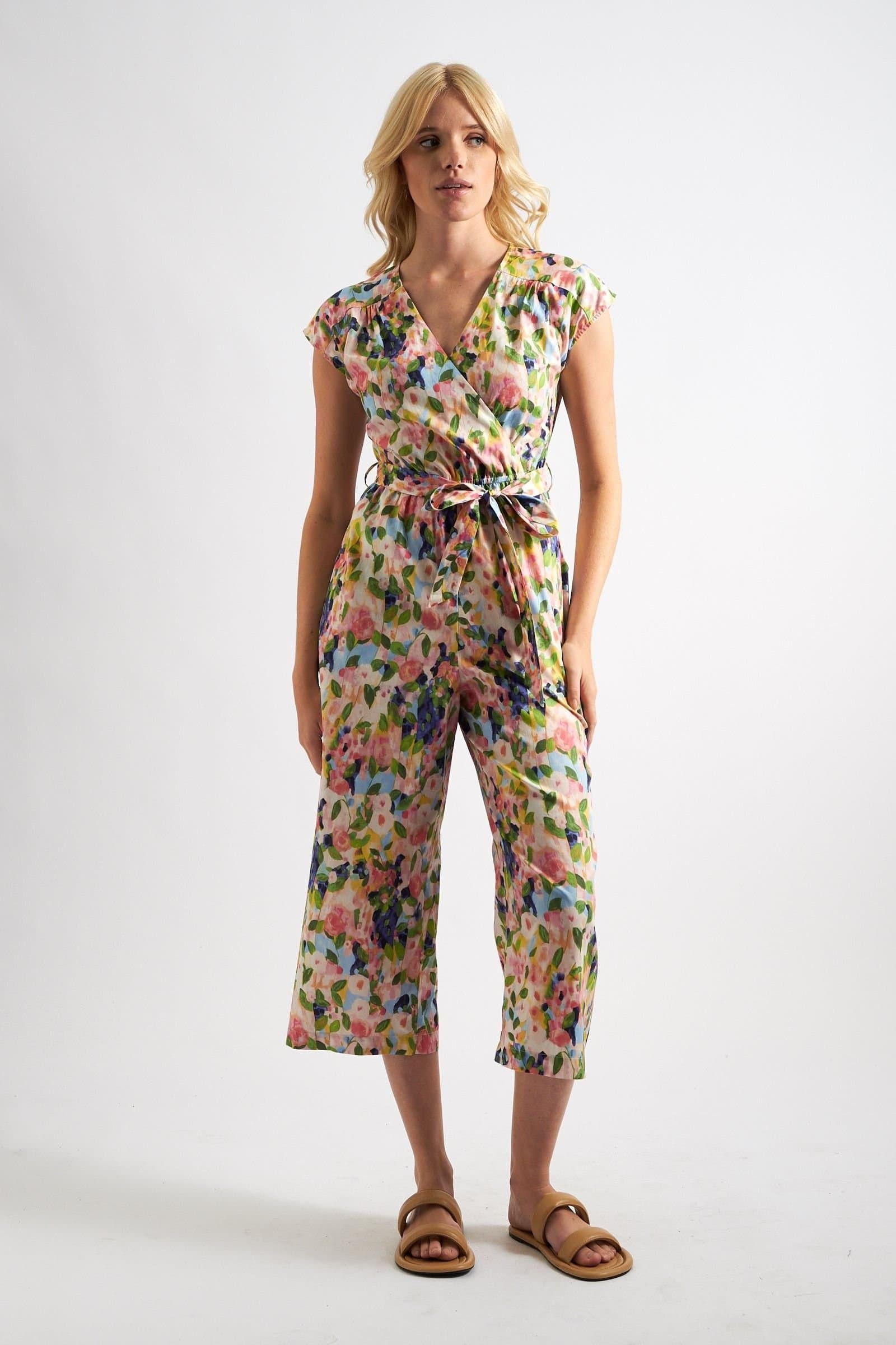 Louche Louche Women's Sidra Summer Dream Print Crop Jumpsuit