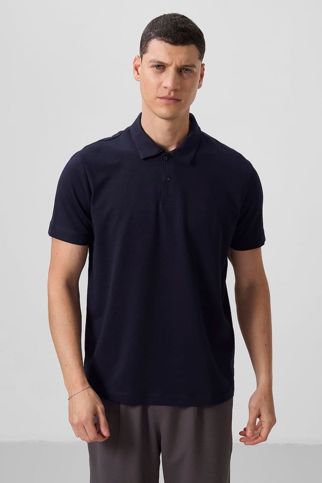 Tommy Life Tommy Life Men's Cotton-Elastane Polo T-Shirt in Navy - 2
