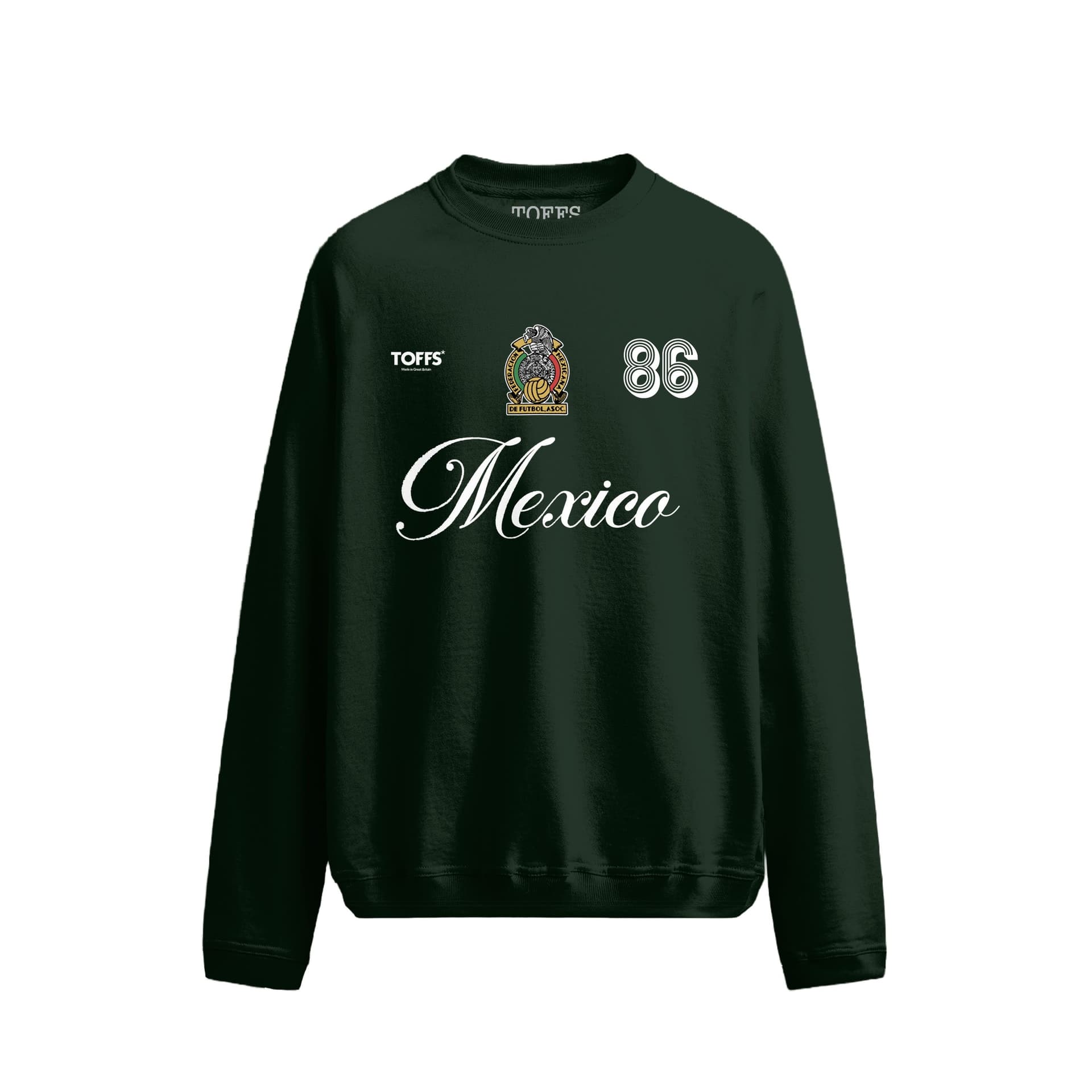Toffs Football Toffs Football Men's Mexico 1986 Vintage Football Heritage T-Shirt Sweatshirt - Green