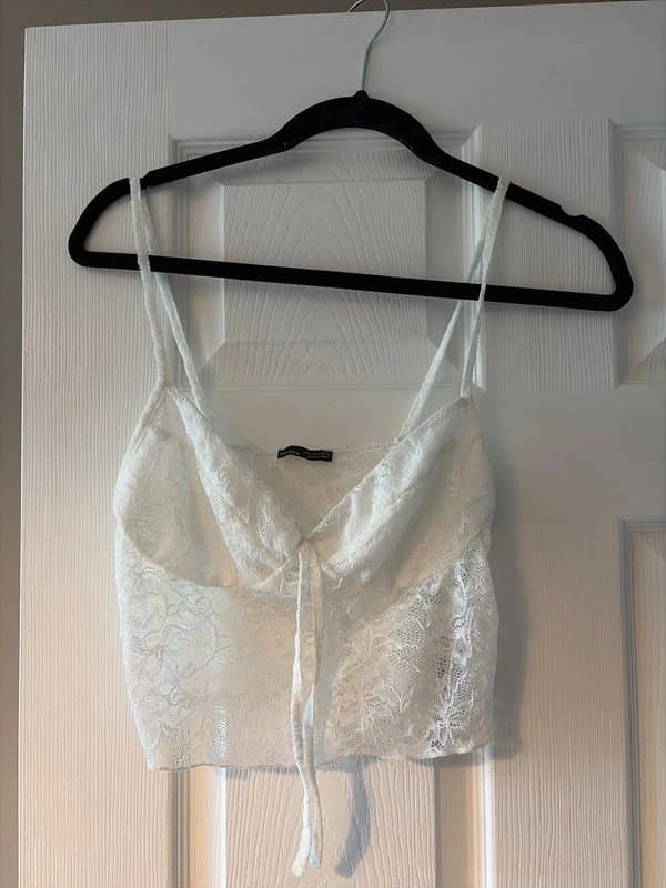 Bershka Bershka white lace cami top