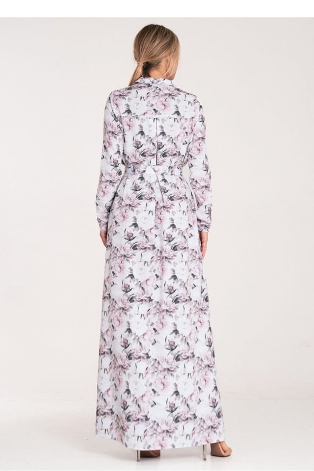 Love Lace Love Lace Women's Buttoned Maxi Dress with Long Sleeves & Belt - 3