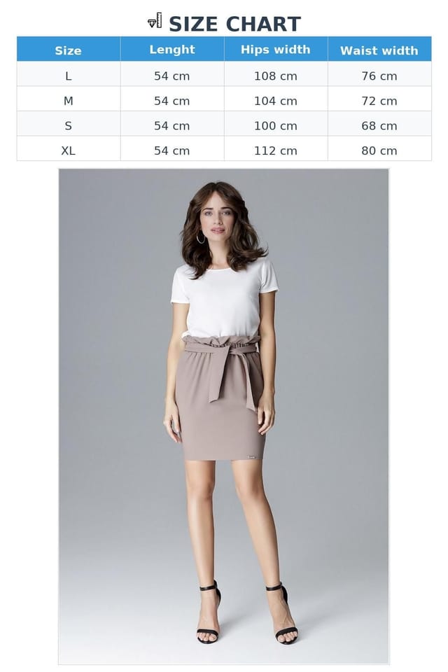 Love Lace Love Lace Women's Fitted Pleated Top Skirt with Tie Belt Pockets Style 128527 in Brown - 3