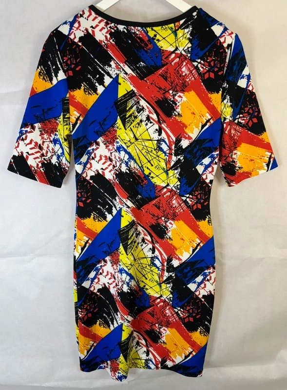 Marks & Spencer M&S Multicoloured Abstract Print Dress – Size UK 10