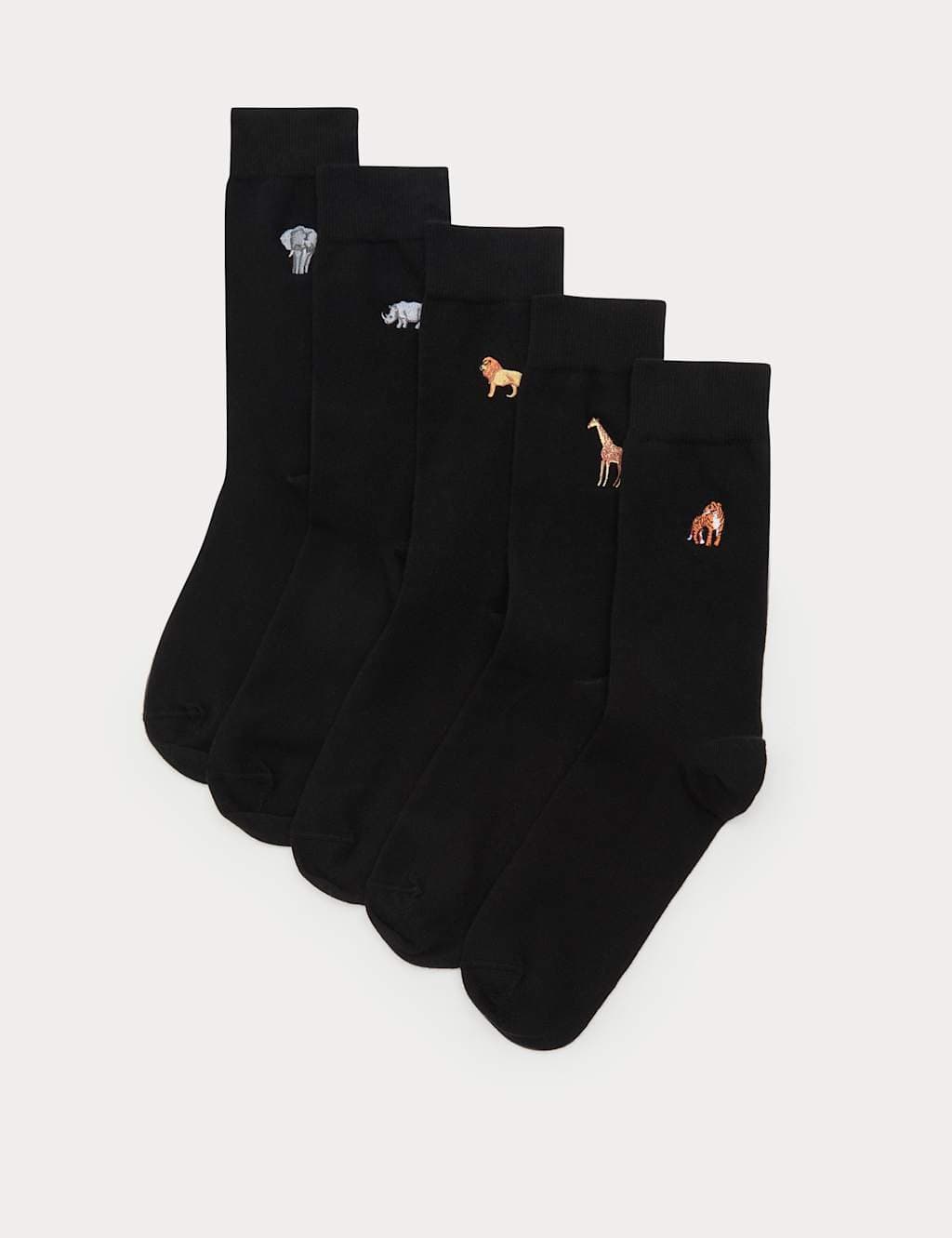 Marks & Spencer M&S 5 Pack Cool & Fresh™ Safari Cotton Rich Socks Black Mix