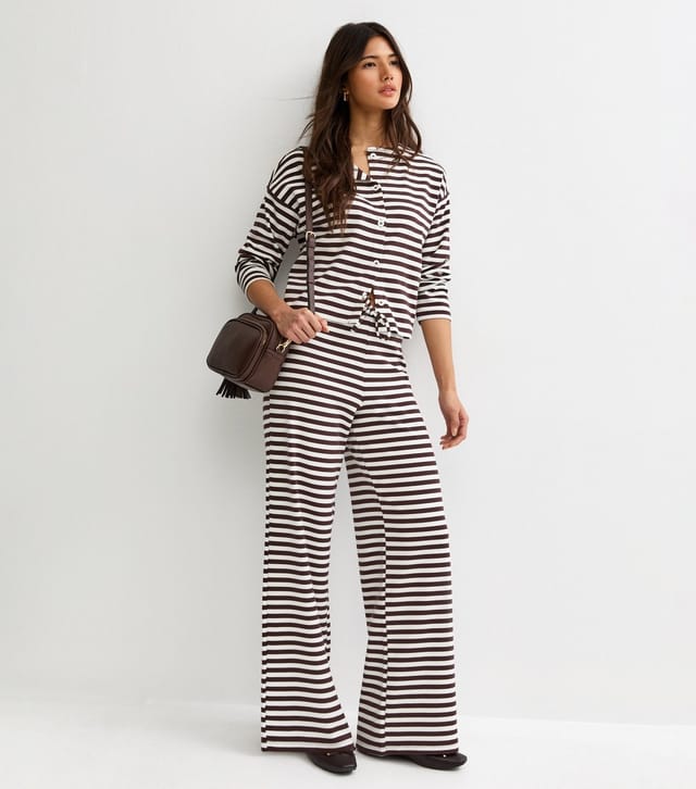 New Look Women's Brown Relaxed Striped Button Through Cardigan New Look - 3