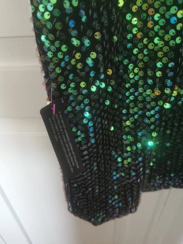 ROMAN Ladies green sequined party dress size 18 Roman