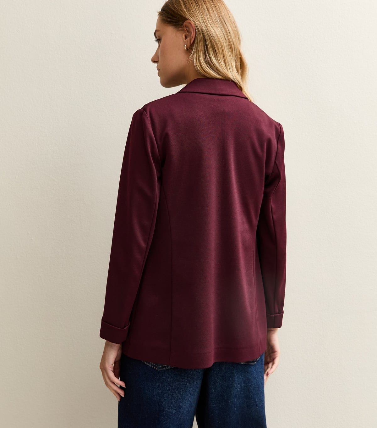 New Look Women's Burgundy Ponte Jersey Blazer New Look - 4
