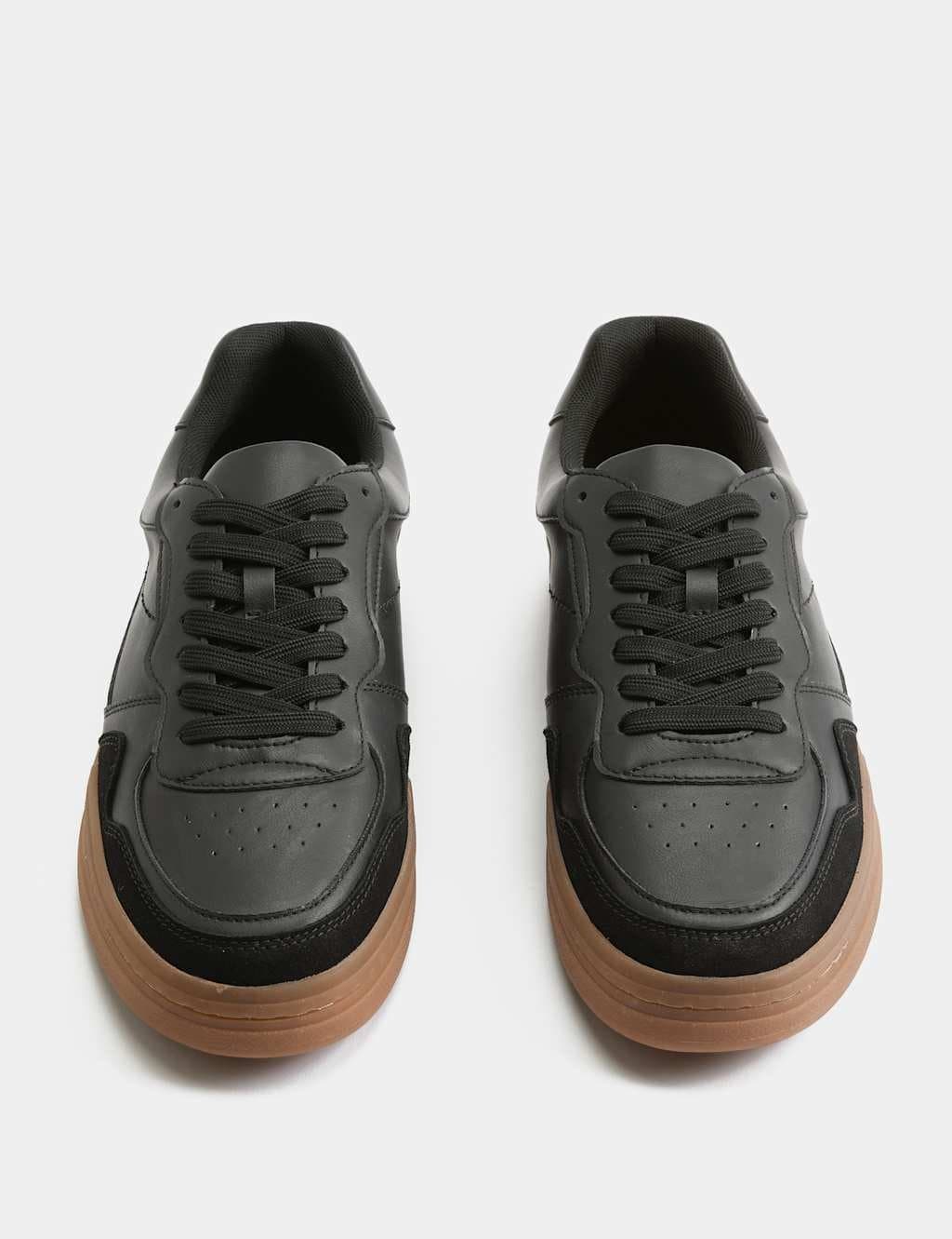 Marks & Spencer M&S Lace Up Club Trainers Black Mix