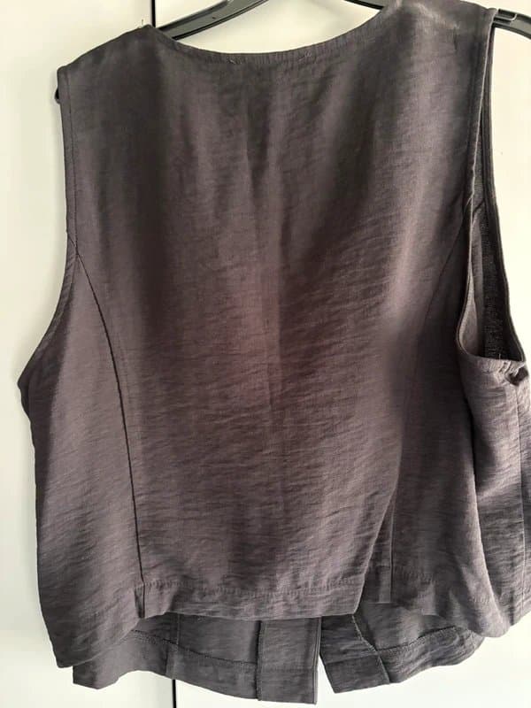New Look black linen waist coat top