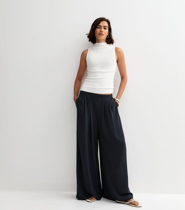 New Look Women's Navy Tailored Wide Leg Trousers New Look - 2