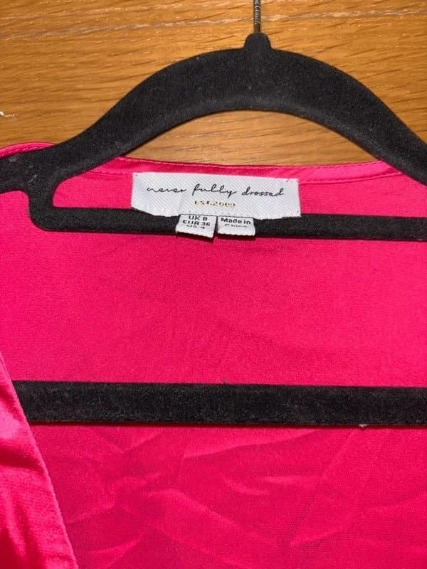 Never Fully Dressed Never fully dressed pink silk wrap dress size 8