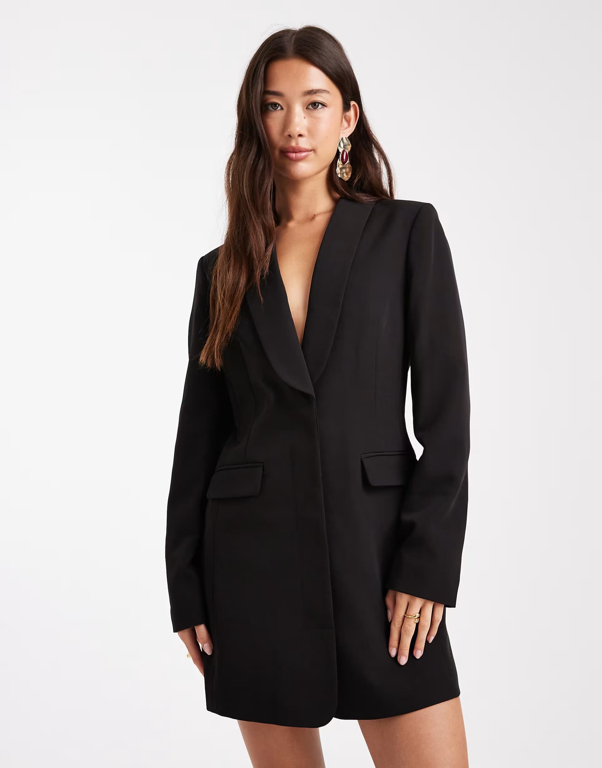 ASOS Miss Selfridge tailored blazer dress in black