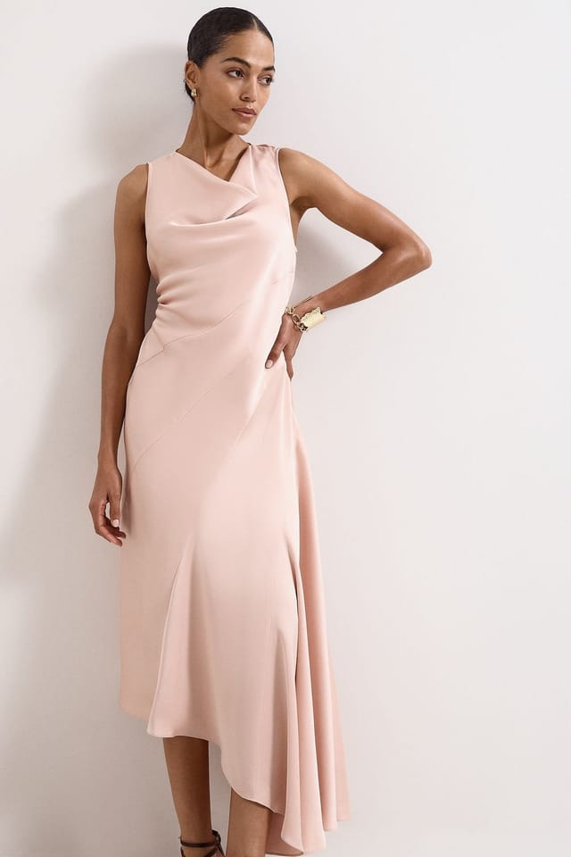 Phase Eight Phase Eight Women's Thyra Satin Dress in Dusty Pink - 3