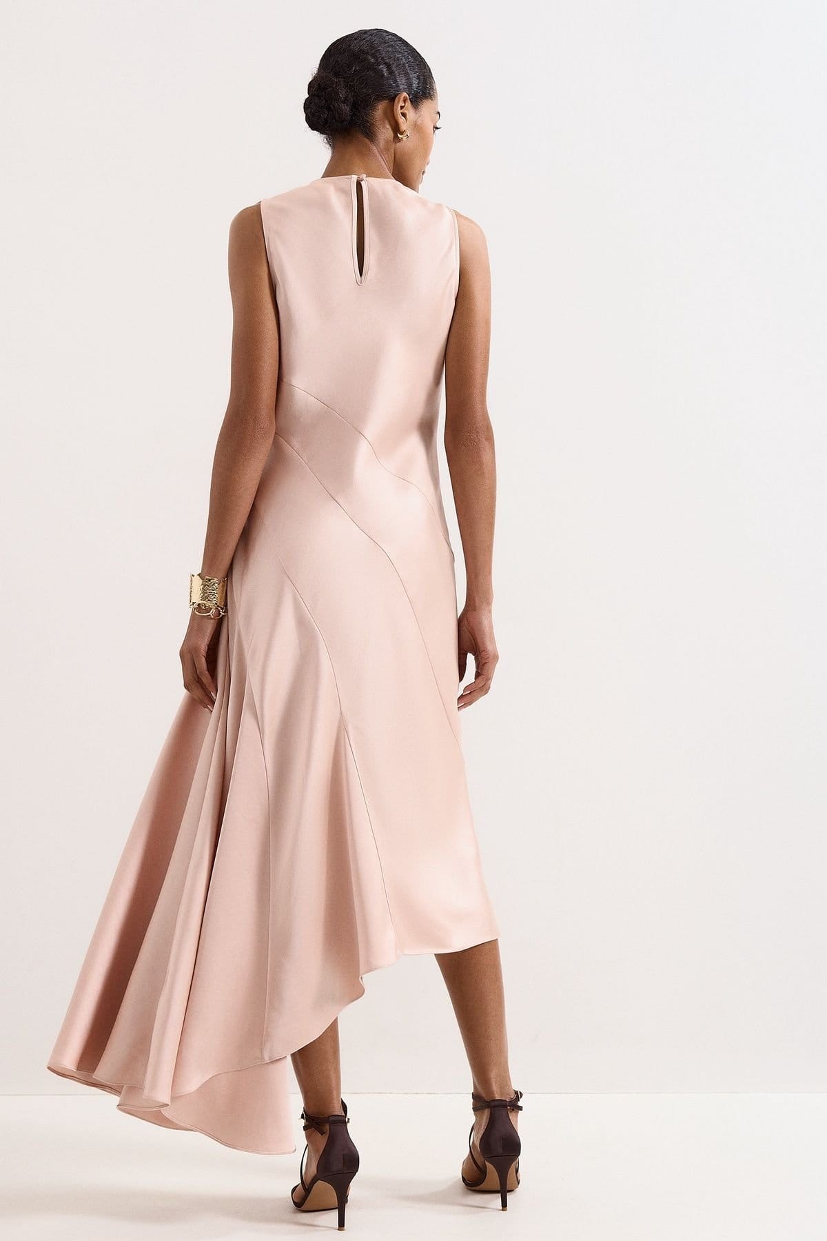 Phase Eight Phase Eight Women's Thyra Satin Dress in Dusty Pink - 4