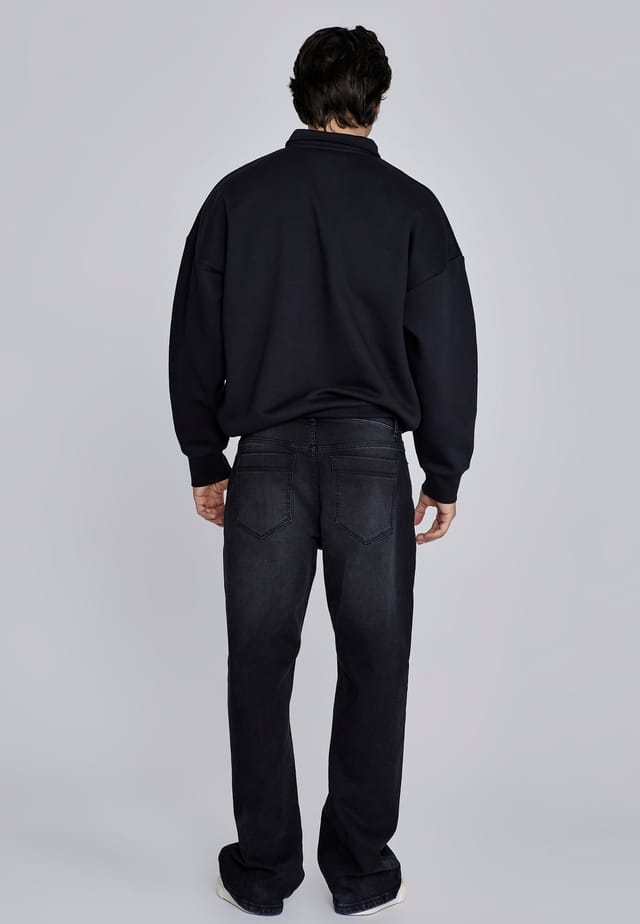 SikSilk SikSilk Men's Essentials Polo Sweater in Black - 3
