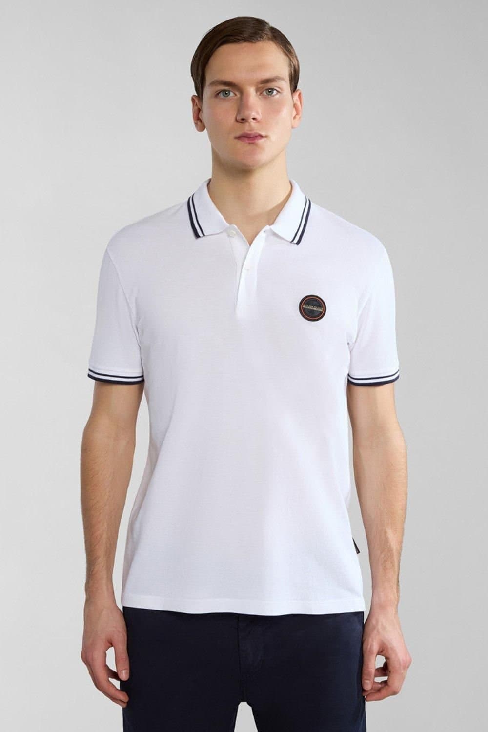 Napapijri Napapijri Men's E-macas Short Sleeve Polo Shirt Bright White