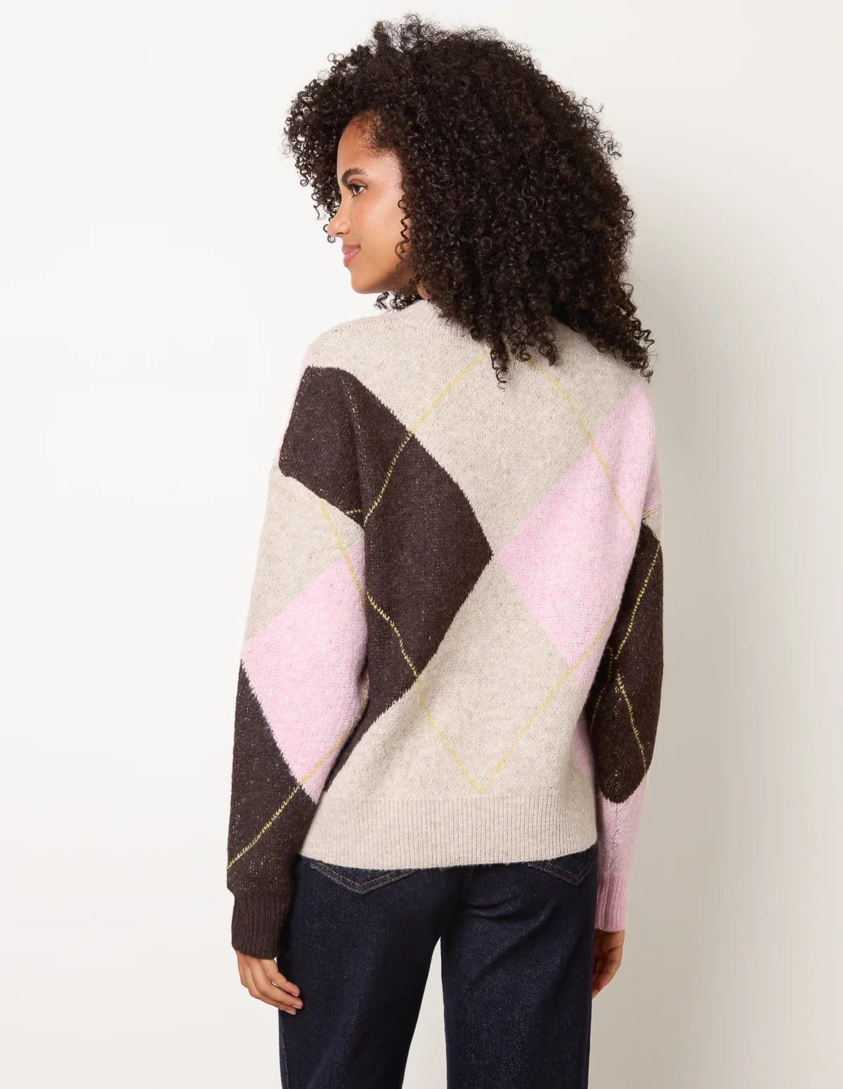 Blue Vanilla Argyle Knit Jumper - 4