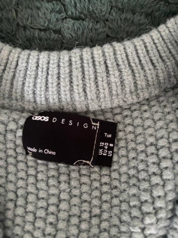 ASOS Design Green chunky knit cropped jumper