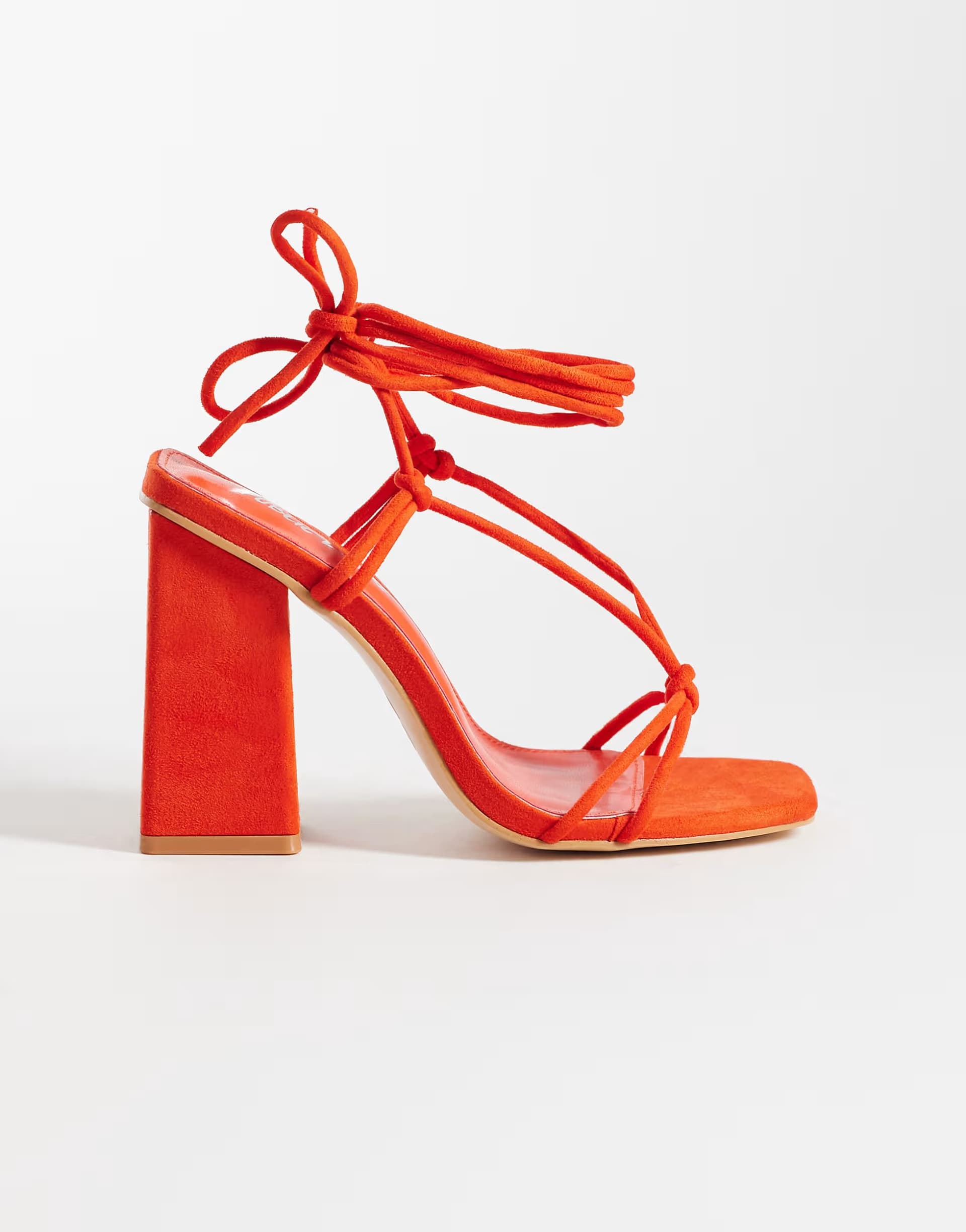 ASOS ASOS Red Suede Block Heeled Sandals