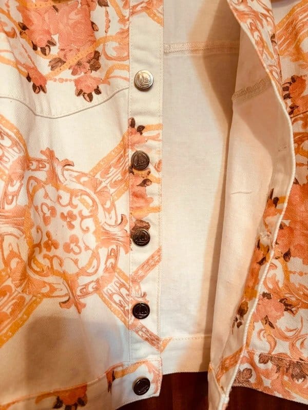 ASOS Apricot Floral Denim Short Jacket
