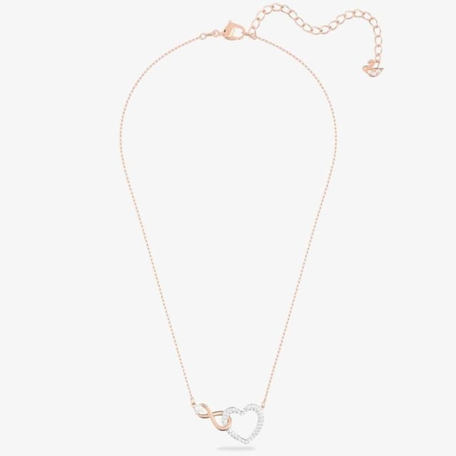 Swarovski Swarovski Women's Infinity Heart Two Colour White Crystal Necklace 5518865 in Gold - 2