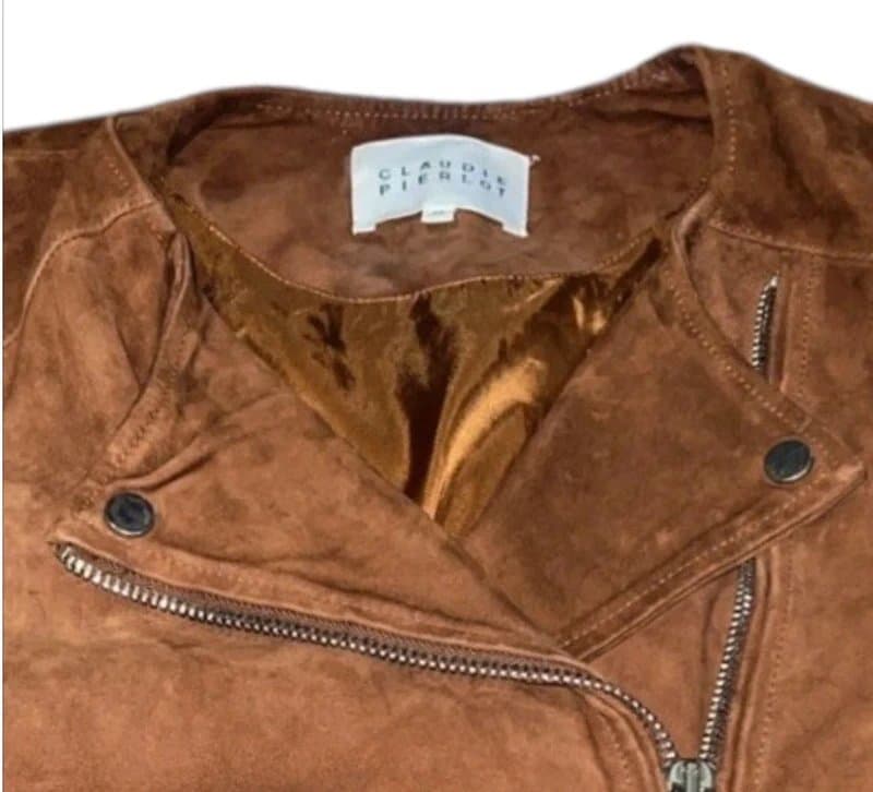 Claudie Pierlot Rare Claudie Pierlot Biker Jacket Brown Suede Size 8 EU36 | Designer Leather Jacket | VGC