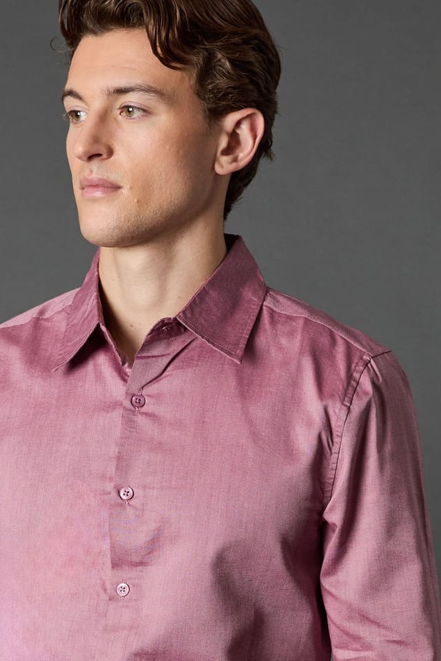Burton Burton Men's Burgundy Oxford Long Sleeve Shirt - 2