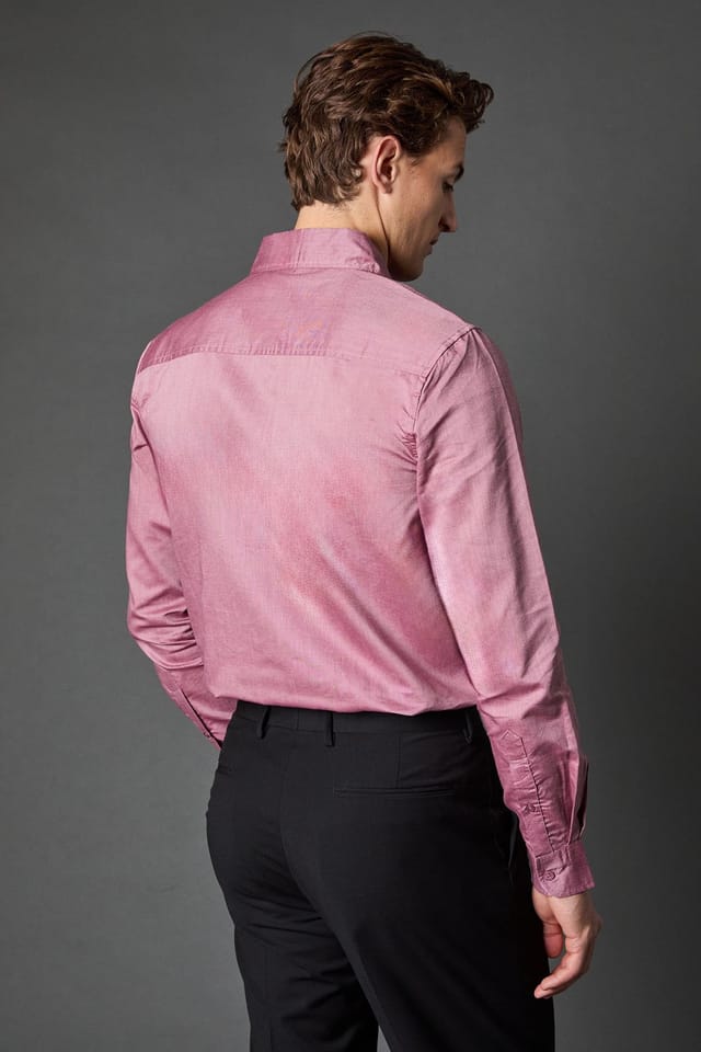 Burton Burton Men's Burgundy Oxford Long Sleeve Shirt - 3