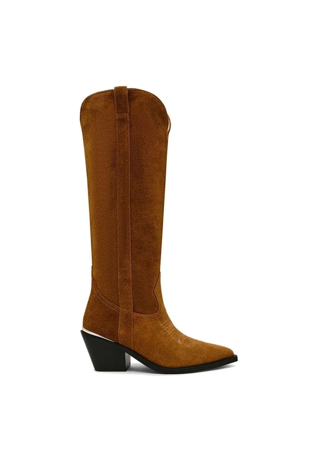 Steve Madden STEVE MADDEN Women's 'Spiral Boot Brown' Suede Boots in Tan