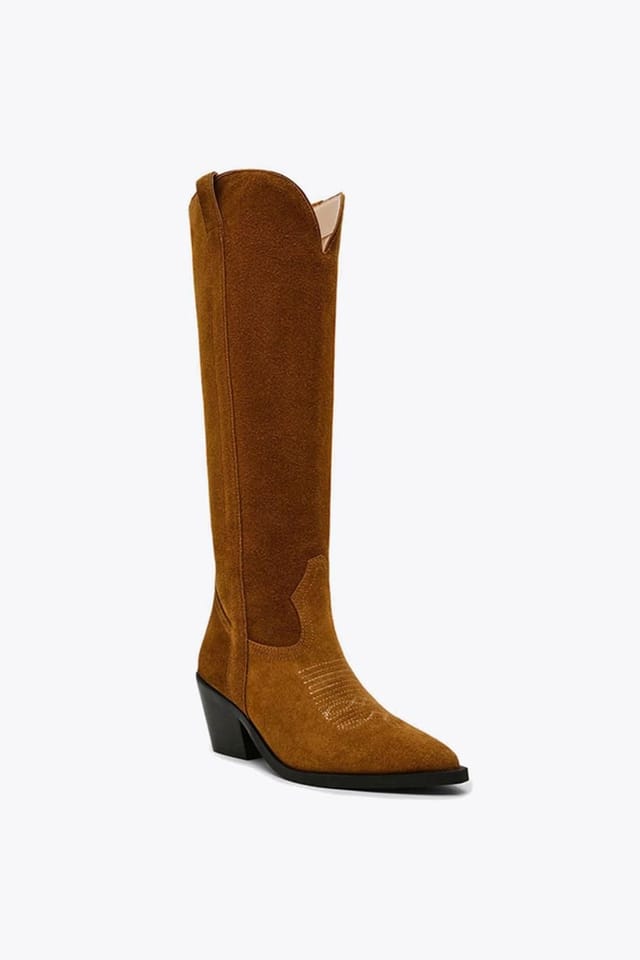 Steve Madden STEVE MADDEN Women's 'Spiral Boot Brown' Suede Boots in Tan - 2
