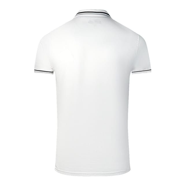 Cavalli Class Cavalli Class Men's Twinned Tipped Collar White Polo Shirt - 2